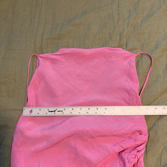 Amanda‎ Uprichard Revolve Janet Dress Size Medium Pink linen Blend Sleeveless - Picture 7 of 8